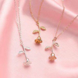 💞925 Sterling Silver Plated Beautiful Flower Necklace for Women, EVGG1086